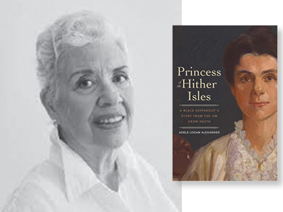 Adele Logan Alexander with book