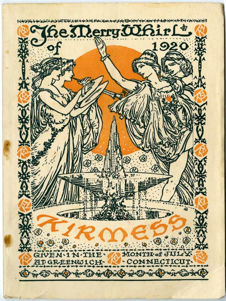Front cover with design by George Wharton Edwards for fundraising event The MerryWhirl of 1920
