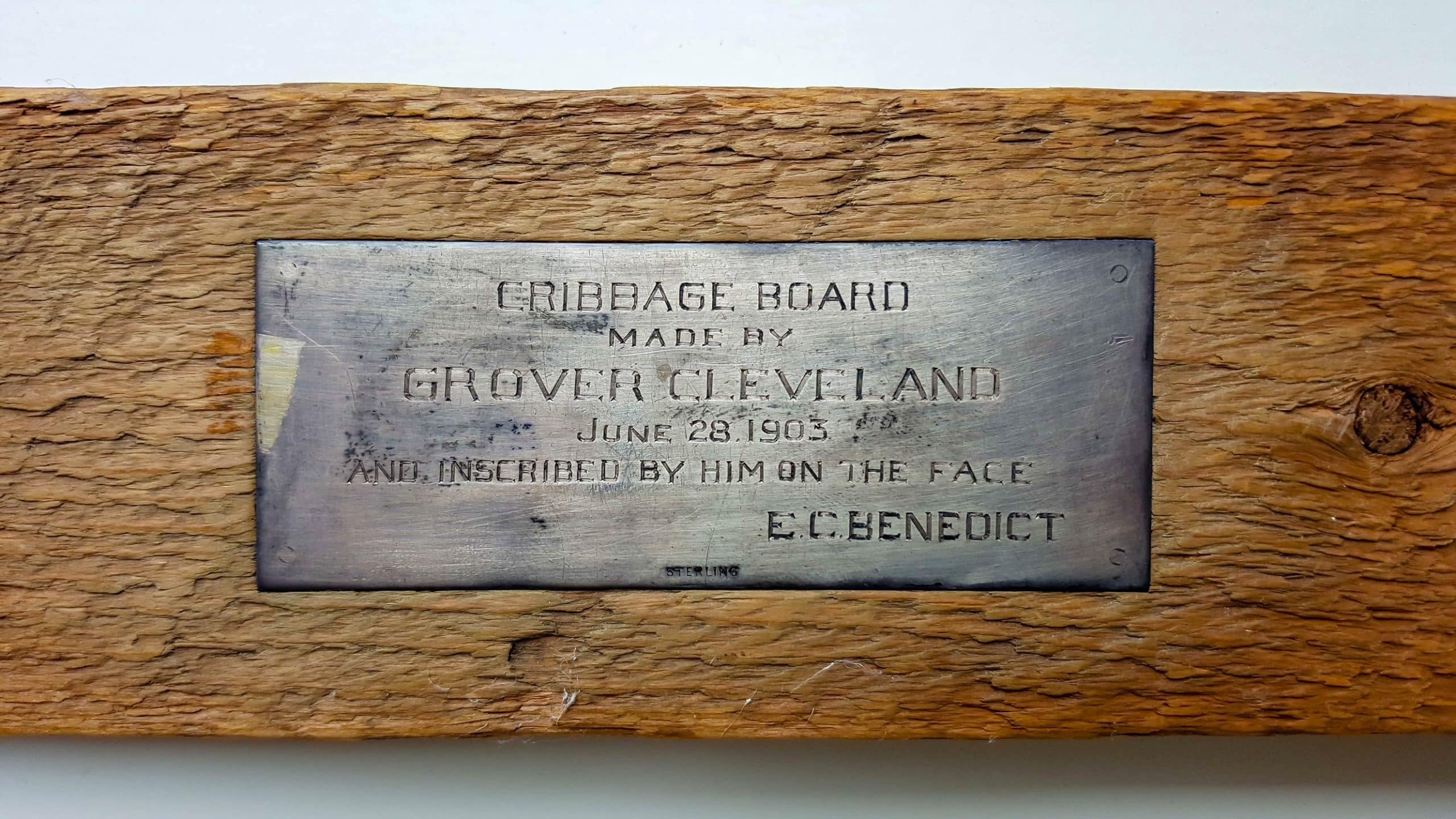 Cribbage board by President Grover Cleveland