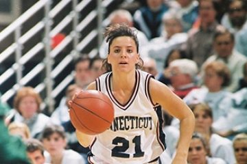 Jennifer Rizzotti was the starting point guard on the first national championship team in 1995. (Photo courtesy of Division of Athletics)